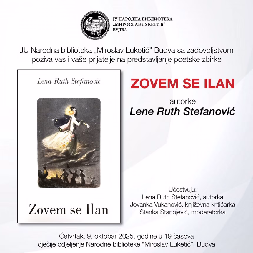 Promocija poetske zbirke „Zovem se Ilan“ Lene Ruth Stefanović u Budvi