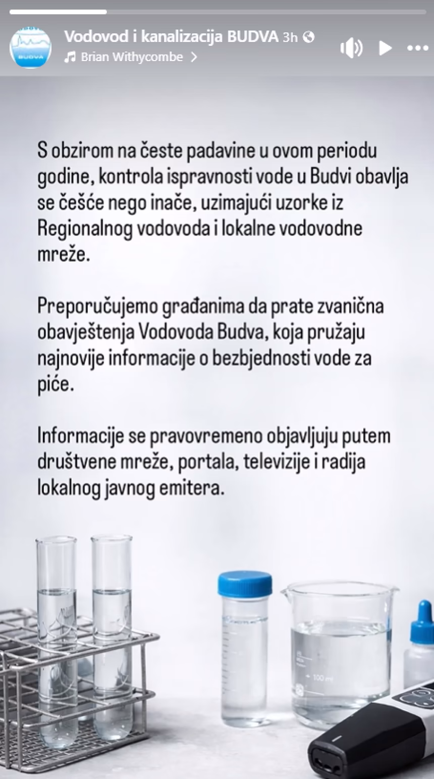 Foto: Printscreen/ Vodovod i kanalizacija Budva